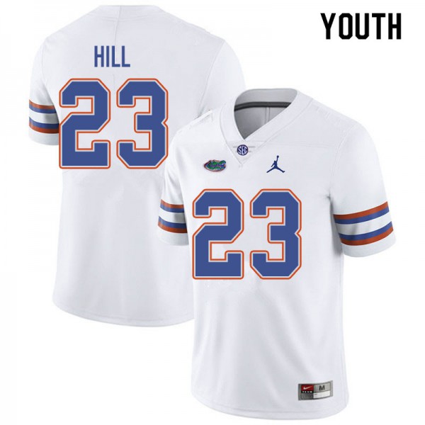 Jordan Brand Youth #23 Jaydon Hill Florida Gators College Football Jersey White